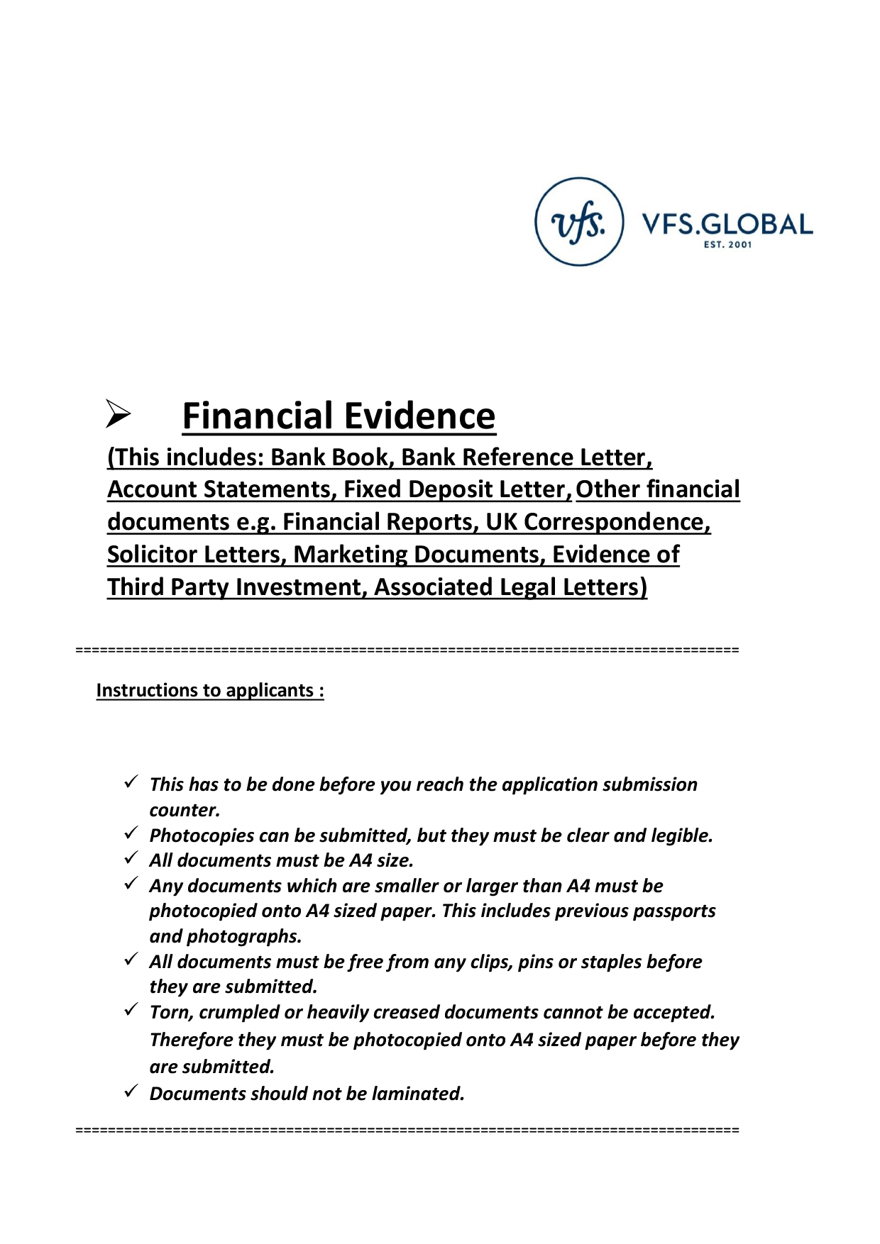 Document Rule of Financial Evidence [Youth Mobility Scheme]