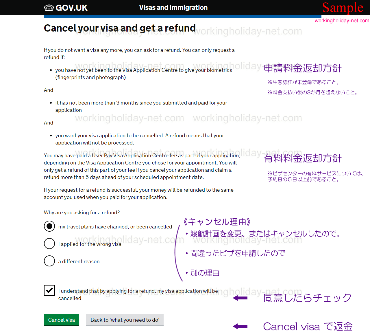 Cancel your visa and get a refund