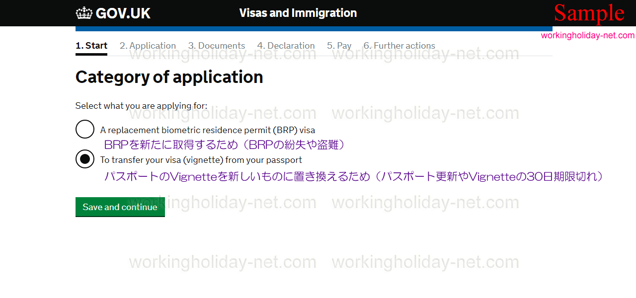 Category of application